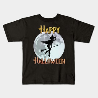 Happy Halloween - The Flying Witch Kids T-Shirt